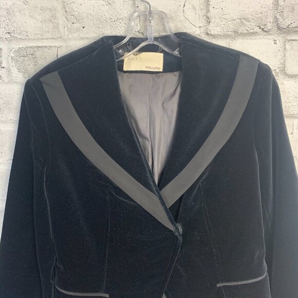 William Rast Black Velvet Fitted Structured Blazer Jacket - Picture 2 of 14